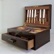A large Elkington & Co silver plated cutlery service in a fitted baize line box. L.34.5cm (largest