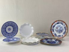 A pair of C.1830 Copeland & Garrett Late Spode Imari pattern plates with hand painted and gilt