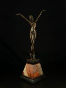 After Demétre Chiparus (1886-1947), a patinated bronze Art Deco figure titled 'Egyptian Dancer',