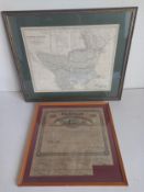 A 20th century map of 'Turkey in Europe' along with an American civil war period Confederate