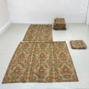 Six pairs of floral needlework tapestry curtains in the French 19th century style. 5 pairs – Size: