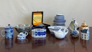 A mixed collection of Oriental and other ceramics to include a 20th century Chinese Famille Rose