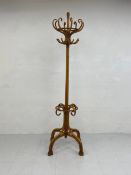 A C.1900 bentwood eight branch coat stand in the manner of Thonet. H.216.5cm
