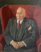 A large 20th century oil on canvas, portrait of a gentleman, signed E. Rose to the lower left in a
