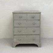 A C.1900 Georgian style painted pine chest of two short over three long graduating drawers with