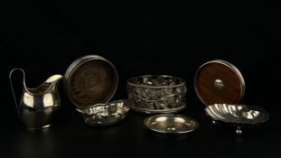 A mixed collection of hallmarked silver to include a possibly 19th century grape and vine openwork