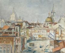 Guiseppe Calvi (1895-1983), a 20th century watercolour of a Continental cityscape, signed and