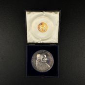 An 1834 silver medal commemorating the fourth year of Pope Gregory XVI's pontificate having a