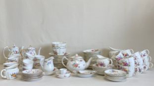 A large mixed collection of hand painted and gilt bone china to include Royal Crown Derby, Royal