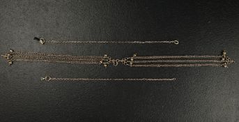 A possibly 19th century Indian tribal white metal chain along with two other white metal chains. (