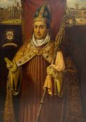 A large 19th century English School oil on canvas, portrait of William Waynfleet, the Bishop of