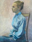A mid 20th century Impressionist style oil on board, portrait of a young lady, signed Kay Adams to