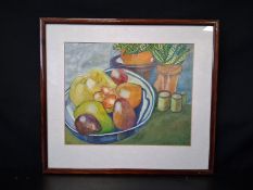 A contemporary gouache still life study by Valerie Carol Hamilton, signed and dated 1988 to the