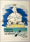 An original 1953 Italian political propaganda poster for the Democrazia Cristiana or Christian