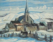 After Alexander Young Jackson (1882-1974), a framed 20th century oil on canvas laid board titled '