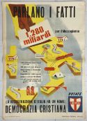 A 1953 Italian political propaganda and electoral campaign poster for the Democrazia Cristiana or