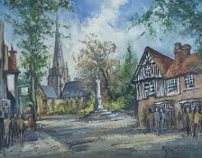 Robin Hazlewood (b.1944), a contemporary oil on board titled 'St Alphege, Solihull', signed to the