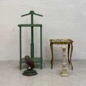 A mixed collection to include a 20th century painted wooden valet stand, a C.1900 painted cast