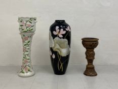 A mixed collection to include a vintage ceramic jardiniere in two parts with all-over applied and