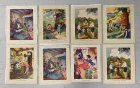 Eileen Alice Soper (1905-1990), a set of eight 1950s educational school posters, illustrations for