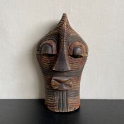 A Central African Songwe tribe Kifwebe mask from the Democratic Republic of the Congo having an