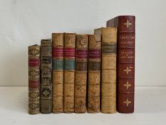 A mixed collection of 19th century and later gilt and tooled leather bound books to include Henry