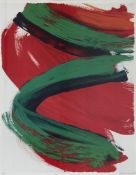 A large contemporary limited edition abstract lithograph, signed to the lower right in a glazed