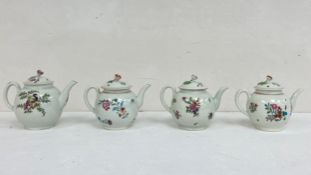 Four 18th century First or Dr. John Wall period Royal Worcester lidded soft-paste porcelain