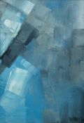 A 20th century abstract oil on canvas panel, signed Valerie to the lower right in a gilt frame. H.48