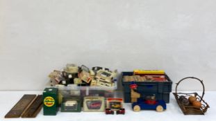 A mixed lot to include a collection of boxed Matchbox and other model cars, an early 20th century