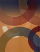 A large contemporary limited edition abstract lithograph, signed to the lower right in a glazed