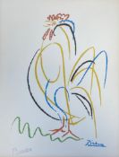 Pablo Picasso (1881-1973), a vintage lithograph after the original 1938 drawing titled 'Rooster',