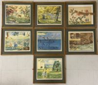 Eileen Alice Soper (1905-1990), a set of seven 1950s educational school posters, illustrations for