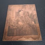 After Rembrandt (1606-1669), an original copper plate etching, portrait of the 17th century