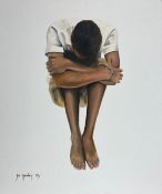 Joe Hendry (b.1966), a contemporary oil on canvas, portrait of a crying boy, signed and dated 2007