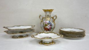 A mixed collection of 19th century and later ceramics to include six Davenport plates hand painted