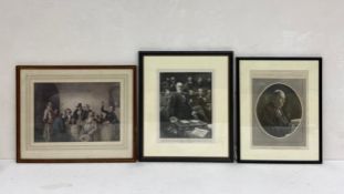Three late 19th century prints to include two engravings relating to Sir William Harcourt and one