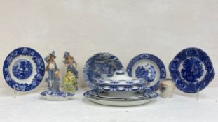 A mixed collection of ceramics to include a hand painted Rudolstadt vase with marks, an early 20th