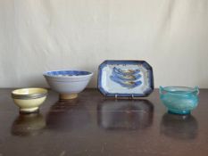 A mixed collection to include a Japanese inspired stoneware fish platter by Patrick Lefebvre with an