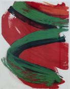A large contemporary limited edition abstract lithograph, signed to the lower right in a glazed