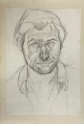 A contemporary pencil portrait study in a glazed frame attributed to the late Glyn Baines (1930-