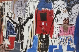 A contemporary print after the original 1982 painting titled 'Obnoxious Liberals' by Jean-Michel