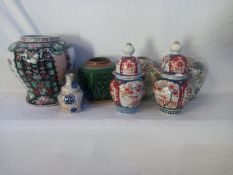 A miscellaneous collection of Chinese ginger and temple jars. H.20cm (Tallest)