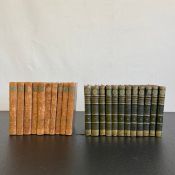 Two half calf miniature editions by Ducray-Duminil, volumes 1-4 Les Petits Orphelins and volumes 1-8