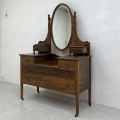 An Edwardian mahogany and satinwood inlaid dressing table. H.168 W.114 D.49.5cm