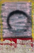 A contemporary abstract mixed media painting on canvas titled 'Mercur' by Garik Fabricas in a