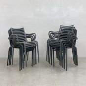 A set of nine Driade Pip-e stacking armchairs by Philippe Starck with maker's marks. H.82cm