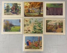 Eileen Alice Soper (1905-1990), a set of seven 1950s educational school posters, illustrations for