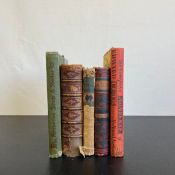 A miscellaneous collection of five books, Longfellow and Lear. L.23cm