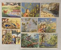 Eileen Alice Soper (1905-1990), a set of nine 1950s educational school posters, illustrations for